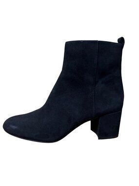 Gianni Bini Jaydenn Ankle Boots Black Suede Leather Block Heel Side Zipper 9.5